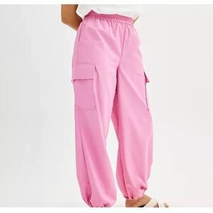 Pink Cargo Jogger Pants for Women XXL